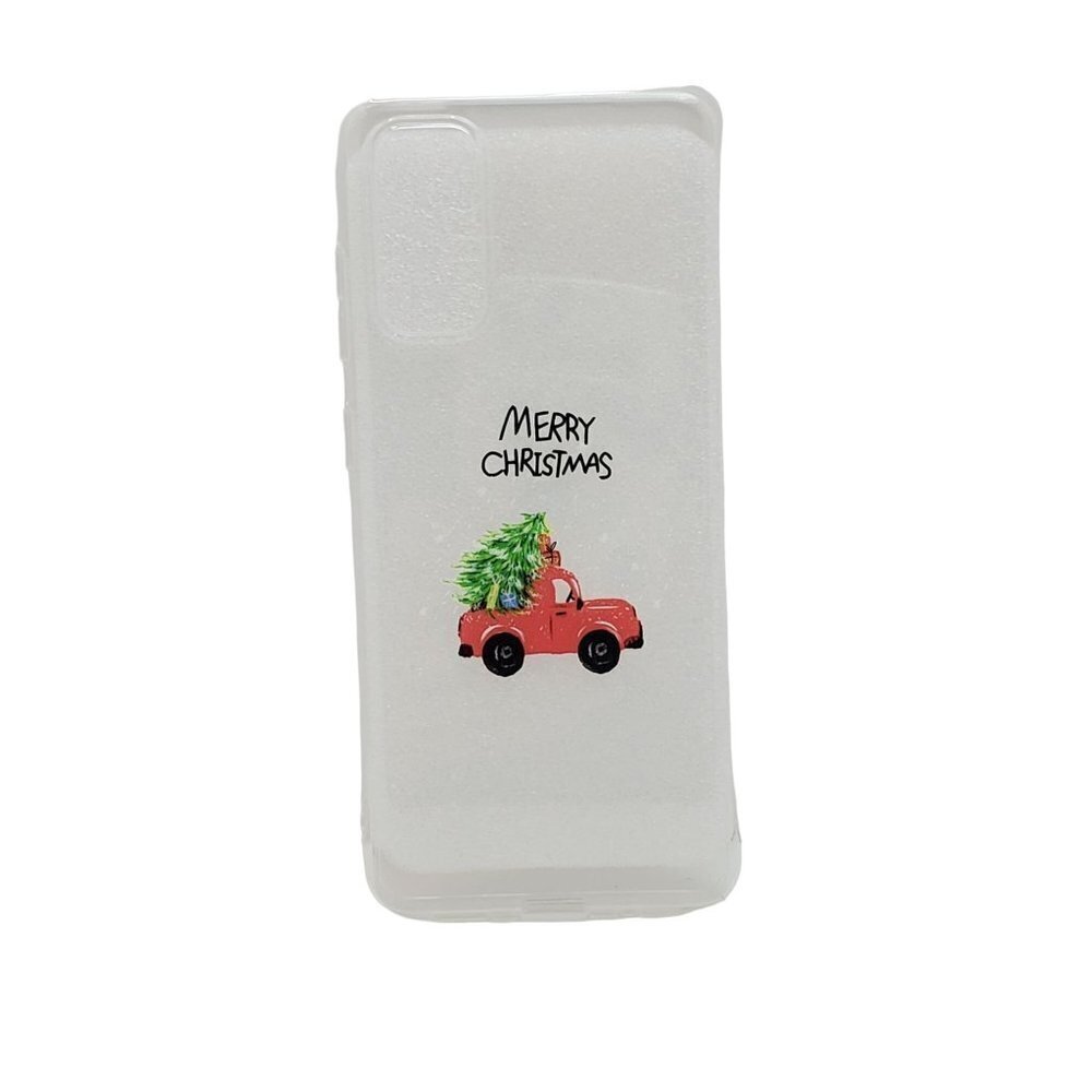 Galaxy S20 Christmas Tree Red Truck Merry Christmas Phone Case Clear Background